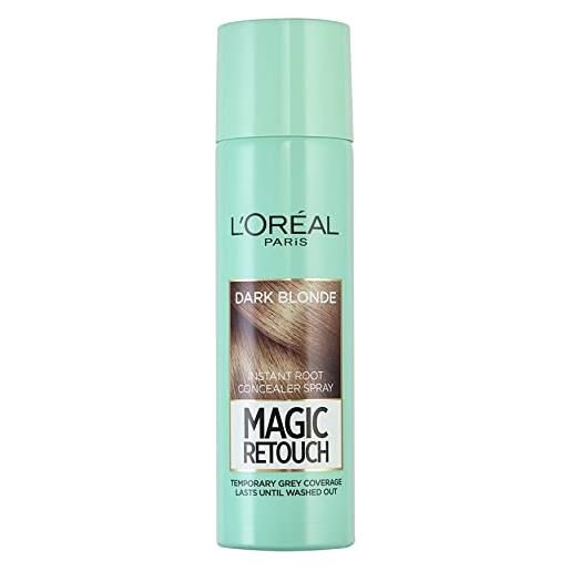 L'Oreal l'oréal magic retouch instant root concealer spray, ideale per ritoccare la ricrescita delle radici grigie, colore: biondo scuro, 150 ml