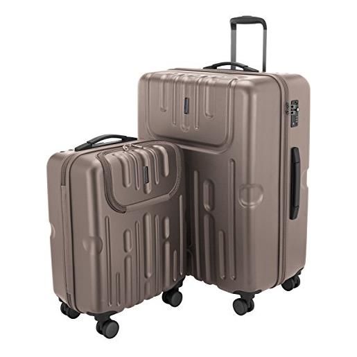 Hauptstadtkoffer - havel - set 2 bagagli rigidi, troley cabina e valigia grande (s & l), combinazione tsa, oro