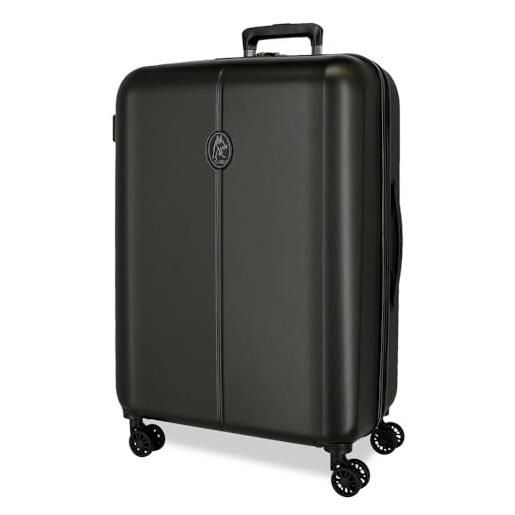 El Potro vera valigia media nera 49 x 70 x 28 cm rigida abs chiusura tsa 81 l 4,14 kg 4 ruote doppie, nero, valigia media