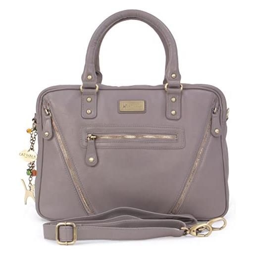 Catwalk Collection Handbags - vera pelle - borse a valigetta/tracolla da lavoro/borse a mano/spalla/messenger/business - per pc laptop portatile/tablet - sienna - marrone