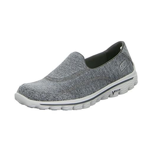 Skechers scarpe da ginnastica go walk 2 donna, grigio mlange, 40 eu