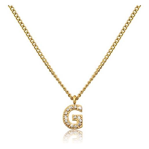 GD GOOD.designs EST. 2015 catena di lettere d'oro da donna i collana placcata in oro 18 carati con iniziali in zirconi i catena di lettere d'oro in acciaio inossidabile (g)