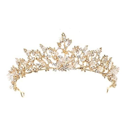 Zooma tiara corona di cristallo per bridal, principessa diadema matrimonio tiara crown per wedding balli proms festoni feste compleanno, 1, lega, lega, strass, cristallo
