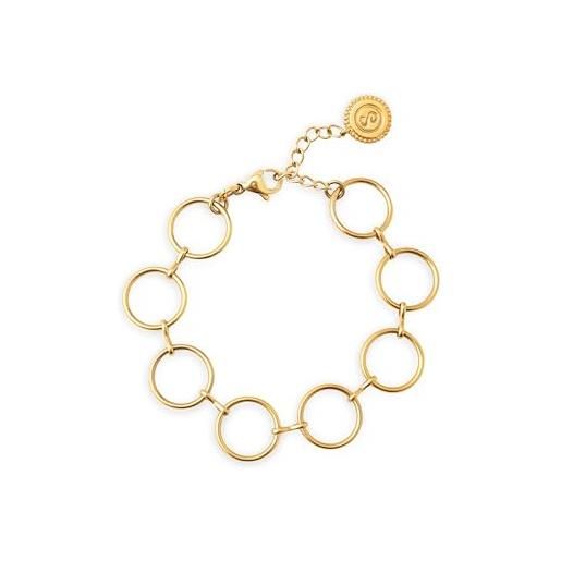 SINGULARU - bracciale cerchi e cerchi - bracciale in acciaio placcato oro 18kt - gioielli da donna - varie finiture