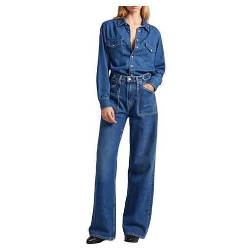 Pepe Jeans scampanati ultra vita alta da lavoro pl204612, jeans donna, blu (denim), 29w / 30l
