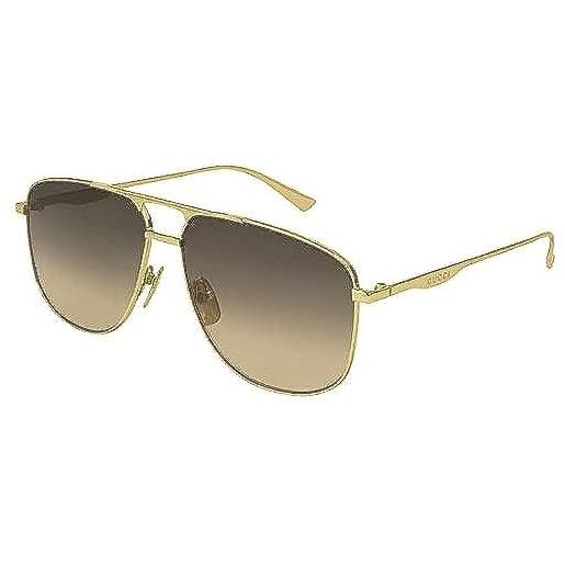 Gucci gg0336s-001 occhiali da sole, oro, 60.0 uomo