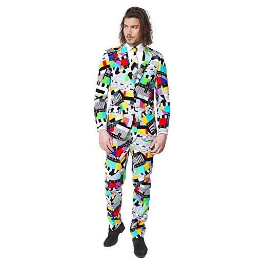 OppoSuits crazy prom suits for men - testival - comes with jacket, pants and tie in funny designs abito da uomo, test, 102