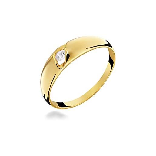 Sakrami anello in oro solitario a fascia con punto luce - misura 17