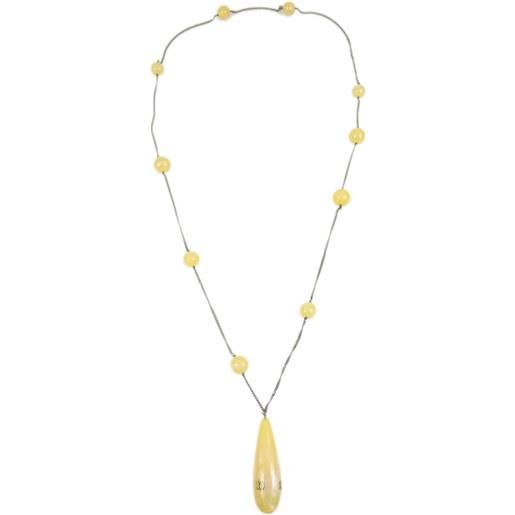 CHANEL Pre-Owned - collana con pendente cc in finte perle 1999 - donna - placcatura in argento/perle - taglia unica