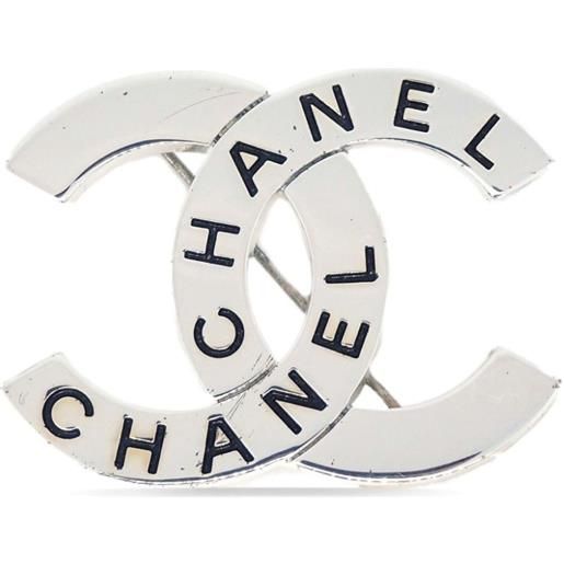 CHANEL Pre-Owned - spilla con logo cc pre-owned 1998 - donna - placcatura in argento - taglia unica