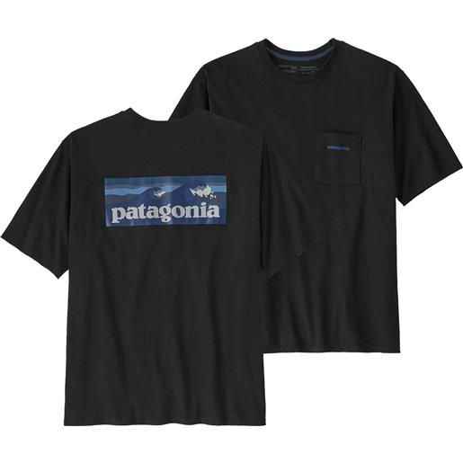 Patagonia - t-shirt maniche corte - m's boardshort logo pocket responsibili-tee ink black per uomo in cotone - taglia s, m - nero