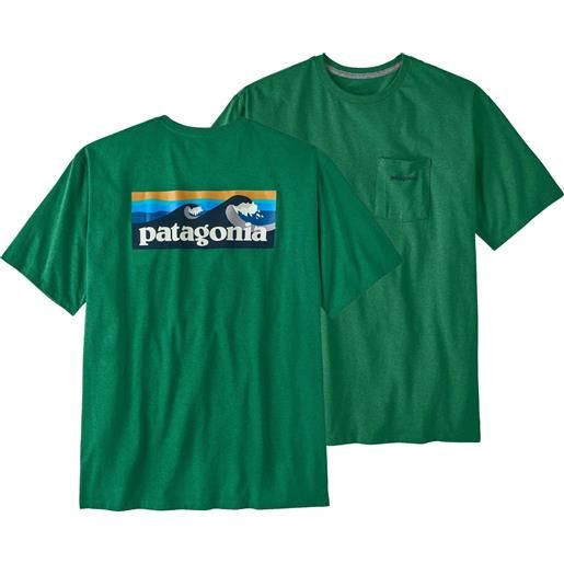 Patagonia - t-shirt in cotone riciclato - m's boardshort logo pocket responsibili-tee gather green per uomo in cotone - taglia s, m, l, xl - verde