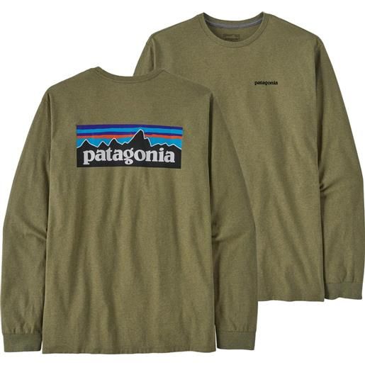 Patagonia - t-shirt in cotone riciclato - m's l/s p-6 logo responsibili-tee buckhorn green per uomo in cotone - taglia s, m, l, xl, xxl - kaki