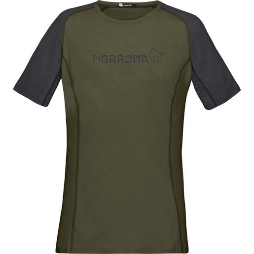Norrona - t-shirt da mtb a maniche corte - fjora equaliser lightweight t-shirt w's olive night per donne - taglia xs, s, m - kaki