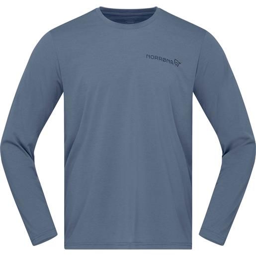 Norrona - t-shirt da trekking a maniche lunghe - femund tech long sleeve m's vintage indigo blue per uomo in poliestere riciclato - taglia m, l, xl - blu