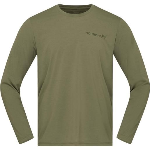Norrona - maglietta da trekking a maniche lunghe - femund tech long sleeve m's loden green per uomo in poliestere riciclato - taglia m, l, xl - verde