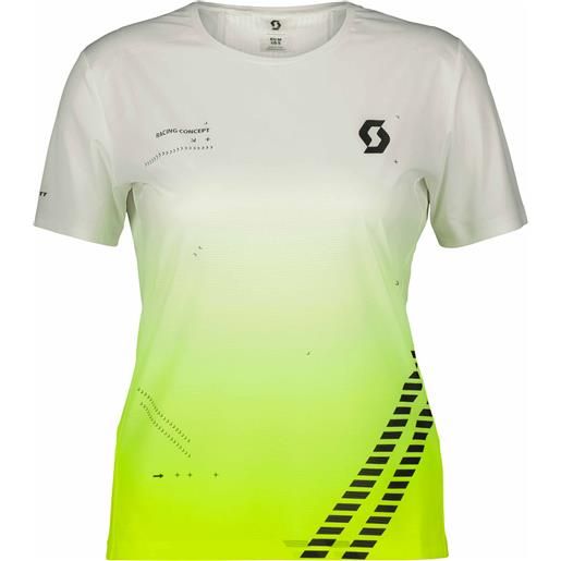 Scott - maglietta da running - rc run w tee yellow/black per donne - taglia s, m, l - giallo