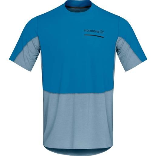 Norrona - maglietta a maniche corte da trail/running - senja equaliser lightweight t-shirt m's mykonos blue per uomo in poliestere riciclato - taglia s, m, l, xl