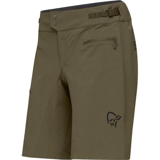 Norrona - shorts da mtb - fjora flex1 light shorts w's olive night per donne in softshell - taglia xs, s, m, l - kaki