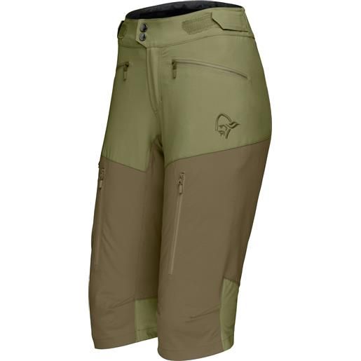 Norrona - softshell da mtb - fjora flex1 shorts w's loden green per donne in softshell - taglia xs, s, m, l - kaki