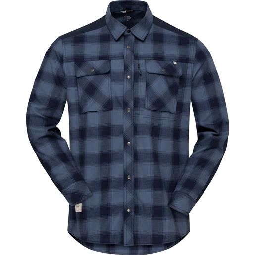 Norrona - camicia in cotone organico e lana - femund flannel shirt m's navy blazer per uomo in cotone - taglia s, m, l, xl - blu navy