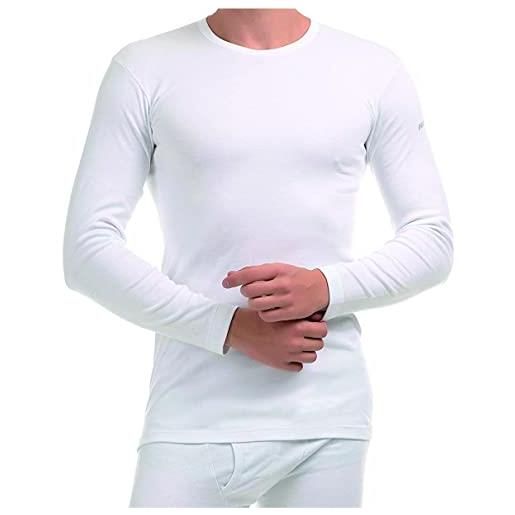 Enrico Coveri 3 pezzi maglia girocollo coveri uomo manica lunga et1004 in cotone bielastico, bianco, 5/l