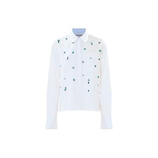 Kocca camicia donna in 100% cotone con applicazioni colore bianco mod. Tenorenn taglia: m