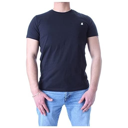 K-Way t-shirt uomo sigur k00ai30 black pure con taschino primavera estate 2021 xl