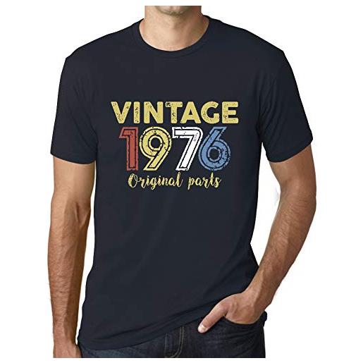 Ultrabasic uomo maglietta parti originali 1976 - original parts 1976 - 48 anni idea regalo 48° compleanno t-shirt anniversario stampa grafica vintage anno 1976 novità marine xl