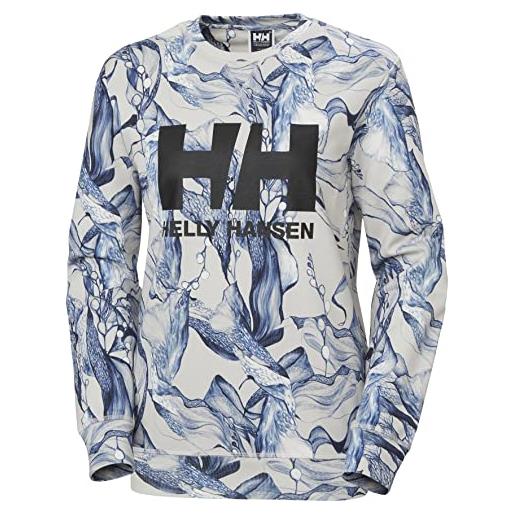 Helly Hansen hh logo crew sweatshirt felpa, 853 grigio nebbia esra, s donna