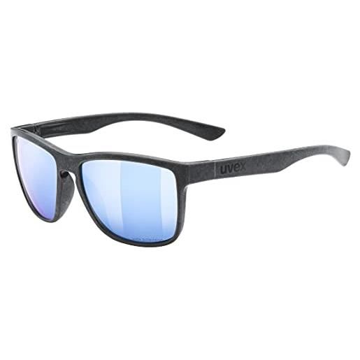 Uvex lgl ocean 2 p, occhiali da sole unisex, polarizzato, specchiato, black matt/blue, one size