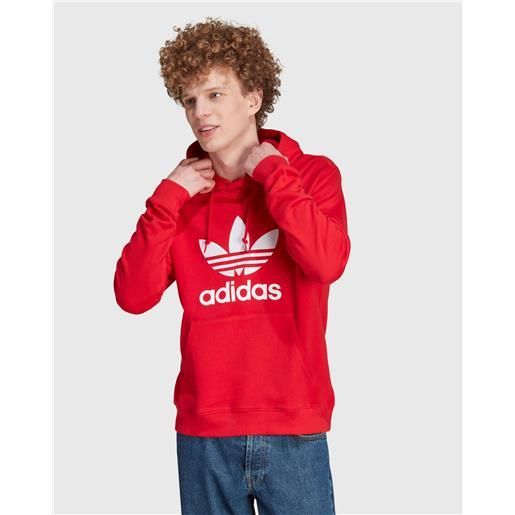 Adidas Originals hoodie adicolor classics trefoil rosso uomo