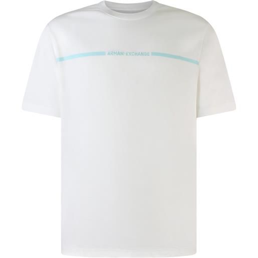 ARMANI EXCHANGE t-shirt bianca con logo ricamato per uomo