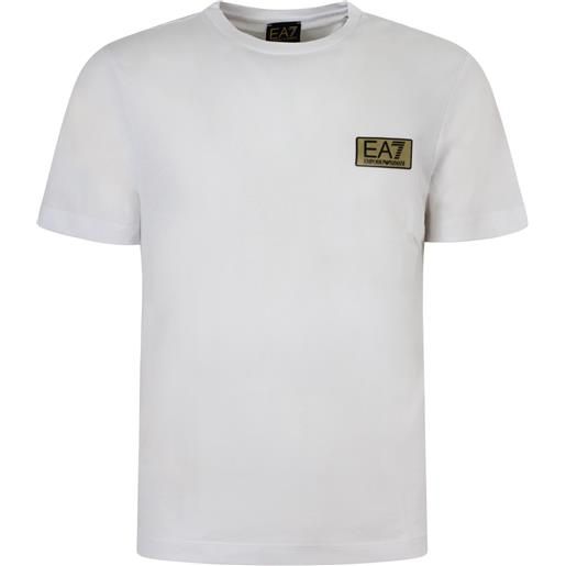 EA7 t-shirt bianca con mini logo per uomo