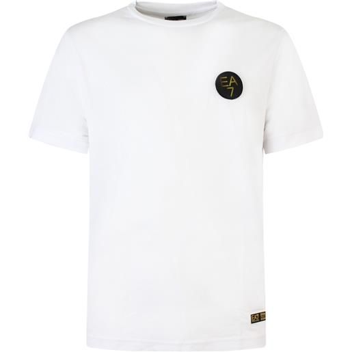 EA7 t-shirt bianca con mini logo per uomo