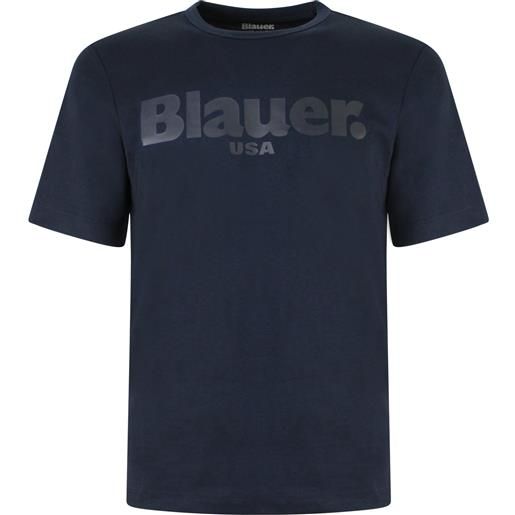 BLAUER t-shirt blu con logo per uomo