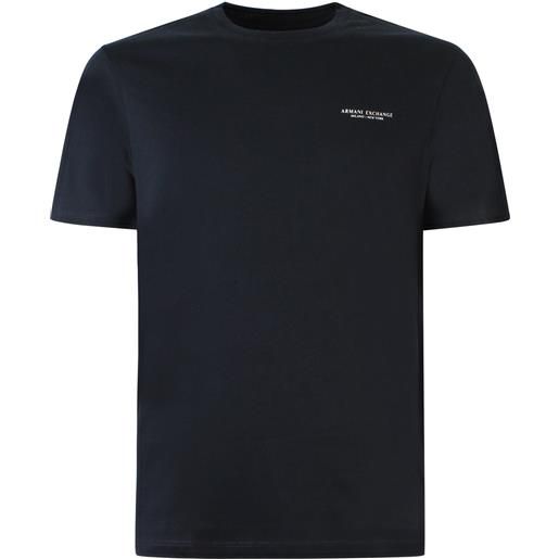 ARMANI EXCHANGE t-shirt blu con mini logo per uomo