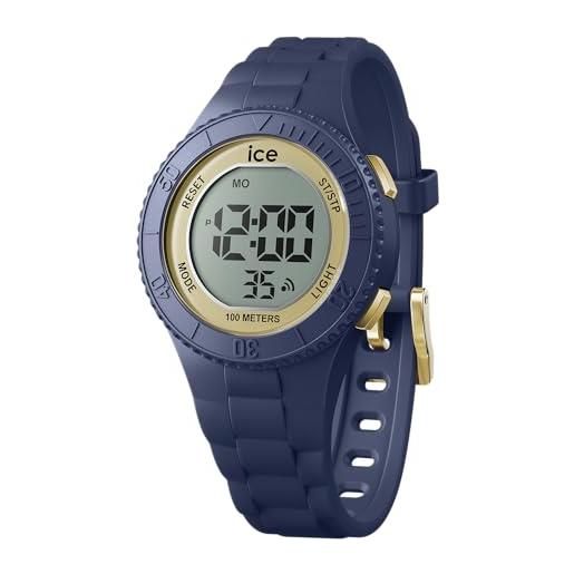 Ice-watch - ice digit dark blue gold - orologio blu da bambini (unisex) con cinturino in plastica - 021618 (small)