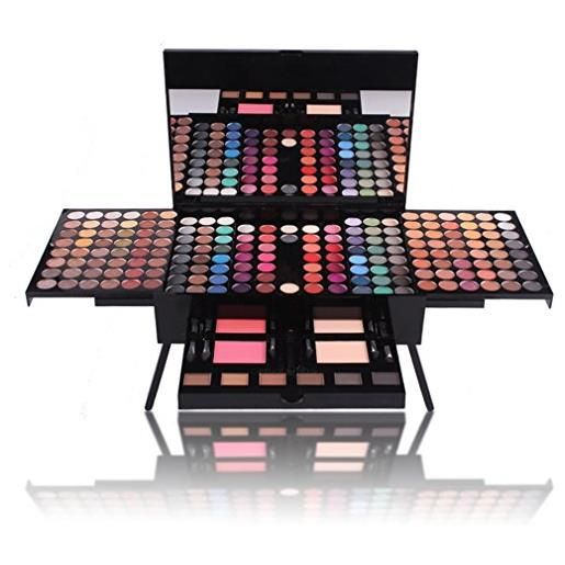 JasCherry 190 colori palette ombretti ombretto con fondotinta compatto e blush fard - cosmetico tavolozza per trucco occhi