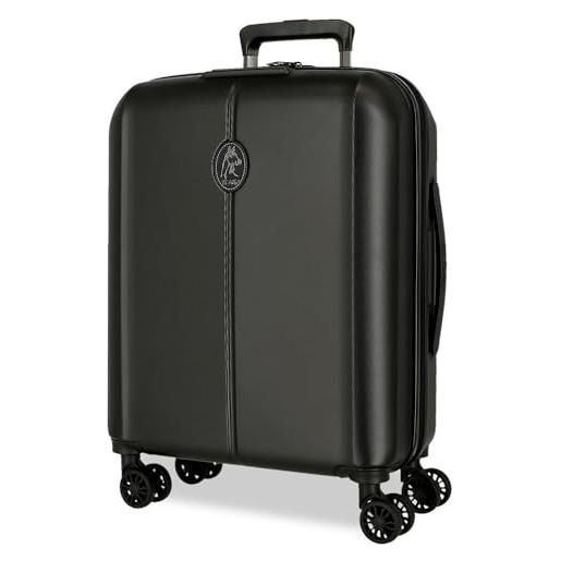 El Potro vera valigia da cabina nera 40 x 55 x 20 cm rigida abs chiusura tsa 37 l 2,82 kg 4 ruote doppie bagaglio a mano, nero, valigia cabina
