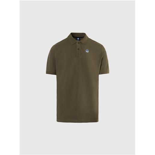 North Sails - polo con patch logo, dusty olive