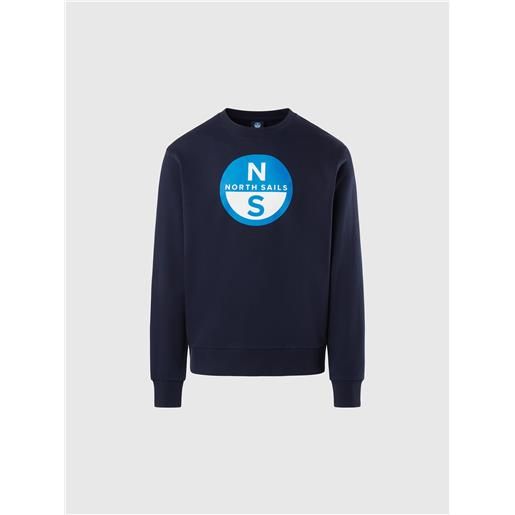 North Sails - felpa con maxi stampa, navy blue
