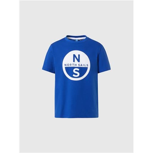 North Sails - t-shirt con logo stampato, surf blue