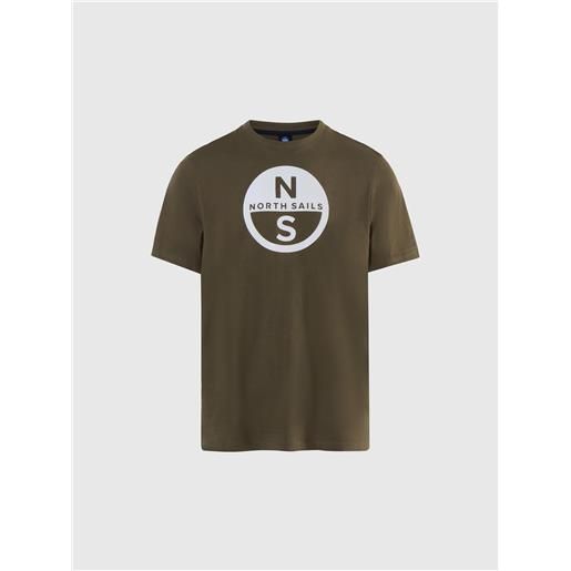 North Sails - t-shirt con maxi logo, dusty olive