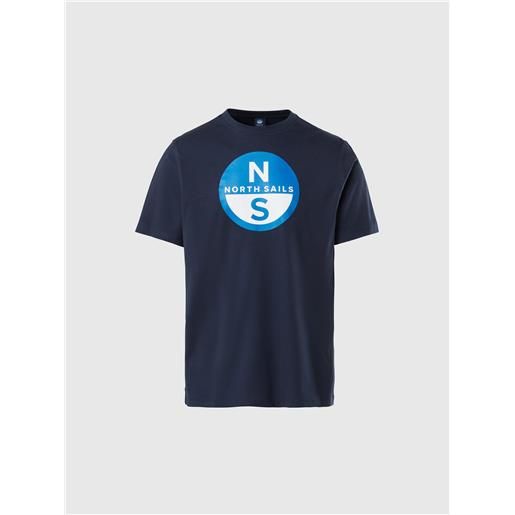 North Sails - t-shirt con maxi logo, navy blue