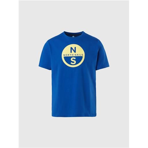 North Sails - t-shirt con maxi logo, surf blue