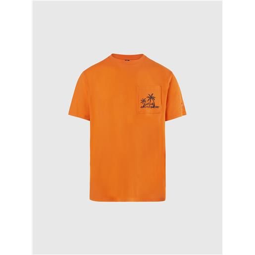 North Sails - t-shirt con stampa palme, tangerine