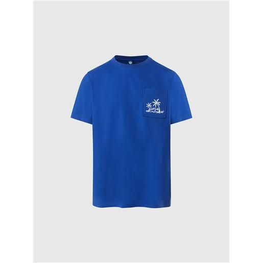North Sails - t-shirt con stampa palme, surf blue