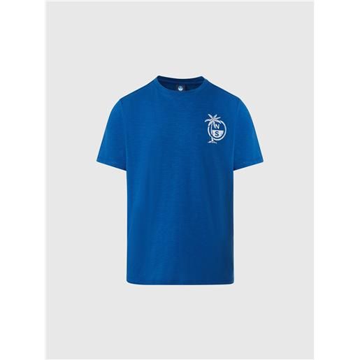 North Sails - t-shirt con stampa palme, ocean blue