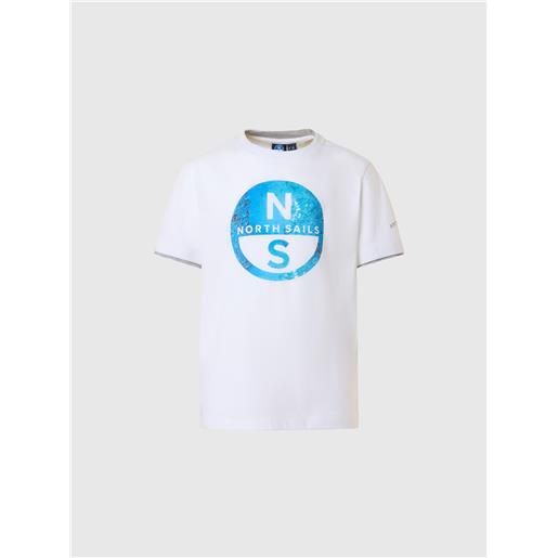 North Sails - t-shirt con logo stampato, white